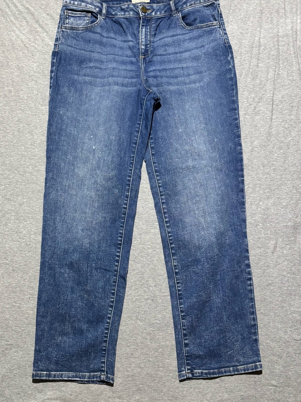 LOGO by Lori Goldstein Women's Boyfriend Jeans in Medium Blue